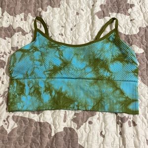 Pink tye dye sports bra
